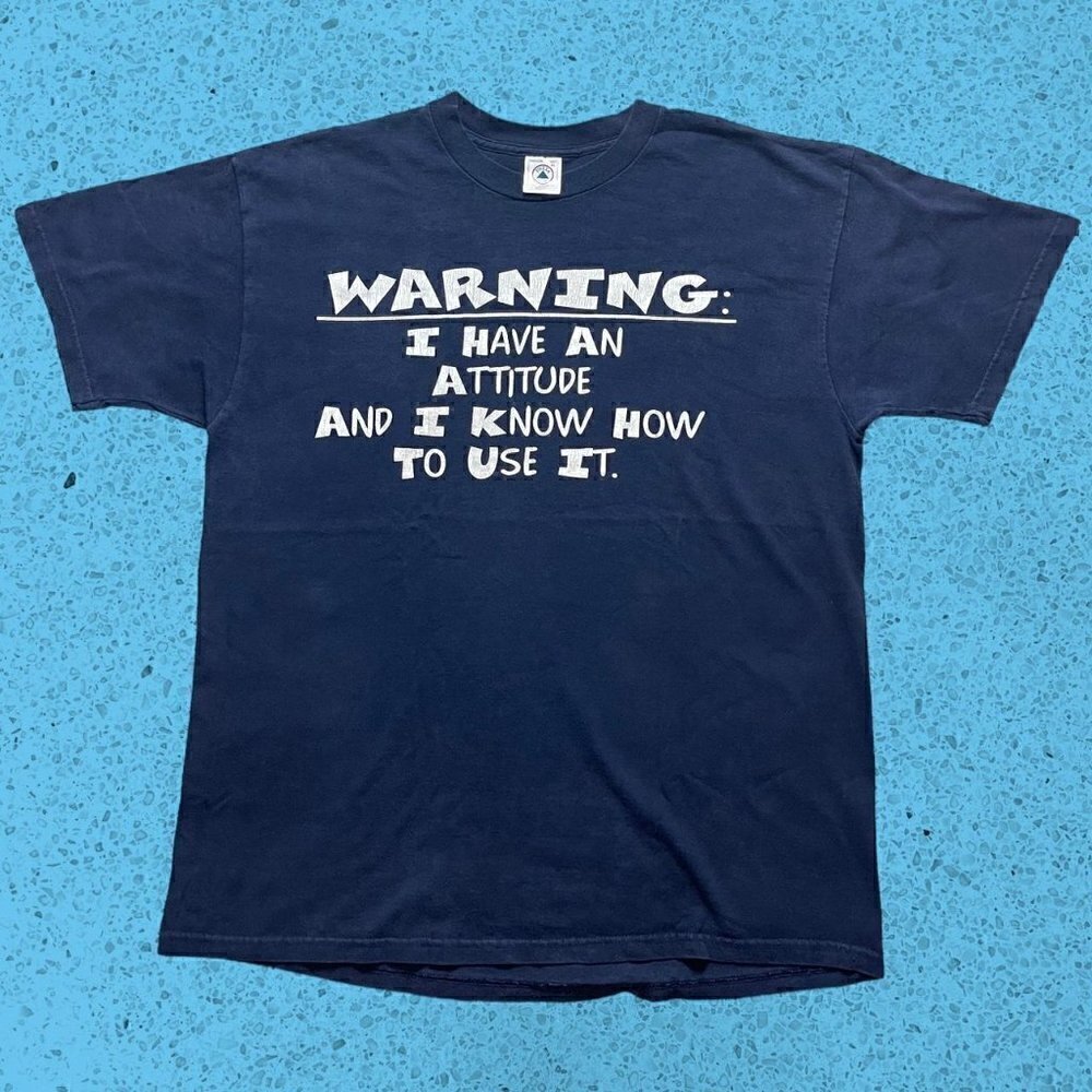 Vintage ironic humor t shirt delta pro tagged men’s XL navy - Picture 2 of 6